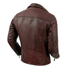 Men’s Dark Brown Brando Cowhide Motorcycle Genuine Leather Jacket