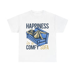 Happiness Is A Comfy Sofa Girls Heavy Unisex Cotton Tee - Extreme Dirt Bike Champion Shirt