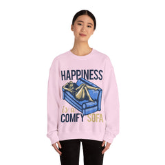 Happiness Is A Comfy Sofa Girl Sweatshirt Design
