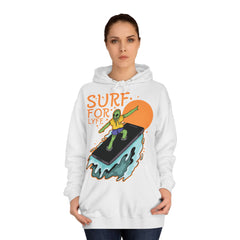 Surf For Life Unisex College Hoodie - Stylish & Cosy for Campus Life