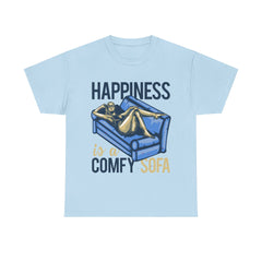 Happiness Is A Comfy Sofa Girls Heavy Unisex Cotton Tee - Extreme Dirt Bike Champion Shirt