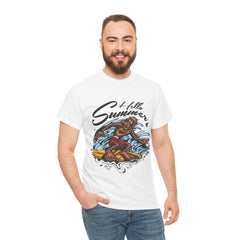 Hello Summer Heavy Unisex Cotton Tee - Extreme Dirt Bike Champion Shirt