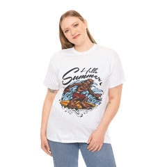 Hello Summer Heavy Unisex Cotton Tee - Extreme Dirt Bike Champion Shirt