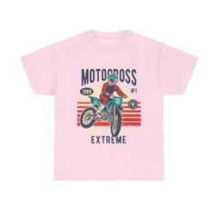 Vintage Motocross Heavy Unisex Cotton Tee - Extreme Dirt Bike Champion Shirt
