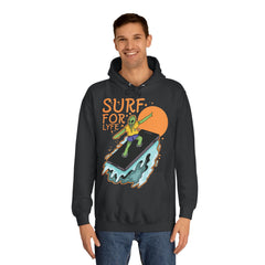 Surf For Life Unisex College Hoodie - Stylish & Cosy for Campus Life