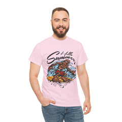 Hello Summer Heavy Unisex Cotton Tee - Extreme Dirt Bike Champion Shirt
