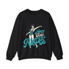 Happy Girls Are The Prettiest Women Sweatshirt Design