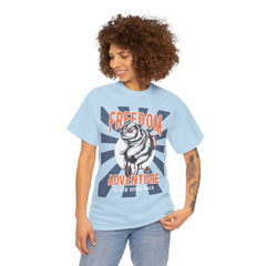 Freedom Adventure Never look Back Heavy Unisex Cotton Tee - Extreme Dirt Bike Champion Shirt