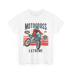 Vintage Motocross Heavy Unisex Cotton Tee - Extreme Dirt Bike Champion Shirt