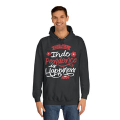 Girl Independence is Happiness College Hoodie - Stylish & Cosy for Campus Life