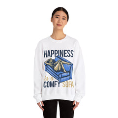 Happiness Is A Comfy Sofa Girl Sweatshirt Design