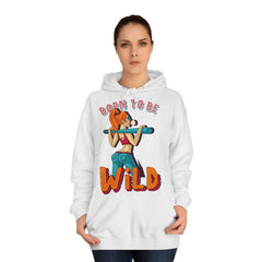 Born To Be Wild Girls College Hoodie - Stylish & Cosy for Campus Life