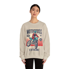 Motocross Extreme Unisex Crewneck Sweatshirt - Vintage 1980 Design