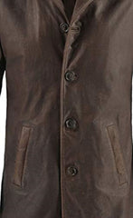 Men's Vintage-Inspired Distressed Brown Sheepskin Leather Jacket