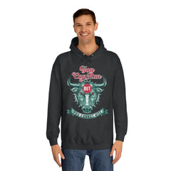 You Can Run You Cannot Hide Unisex College Hoodie - Stylish & Cosy for Campus Life