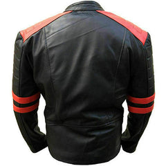 Men’s Brando Quilted Motorcycle Black Lambskin Leather Jacket