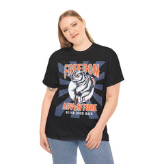 Freedom Adventure Never look Back Heavy Unisex Cotton Tee - Extreme Dirt Bike Champion Shirt