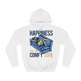 Happiness Is A Comfy Sofa Girls College Hoodie - Stylish & Cosy for Campus Life
