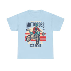 Vintage Motocross Heavy Unisex Cotton Tee - Extreme Dirt Bike Champion Shirt