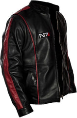 Men's Hight-Quality Black Red-accents Lambskin Leather Jacket