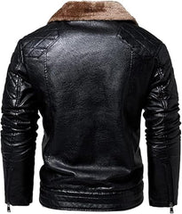 Men's Genuine Sheepskin Leather Sherpa-Lined jacket