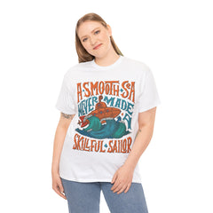 A Smooth Sea Never made a Skillful Sailor Heavy Unisex Cotton Tee - Extreme Dirt Bike Champion Shirt