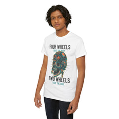 Four Wheels Move The Body Two Wheels Move The Soul Unisex Cotton Tee - Extreme Dirt Bike Champion Shirt