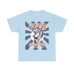 Freedom Adventure Never look Back Heavy Unisex Cotton Tee - Extreme Dirt Bike Champion Shirt