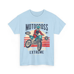 Vintage Motocross Heavy Unisex Cotton Tee - Extreme Dirt Bike Champion Shirt