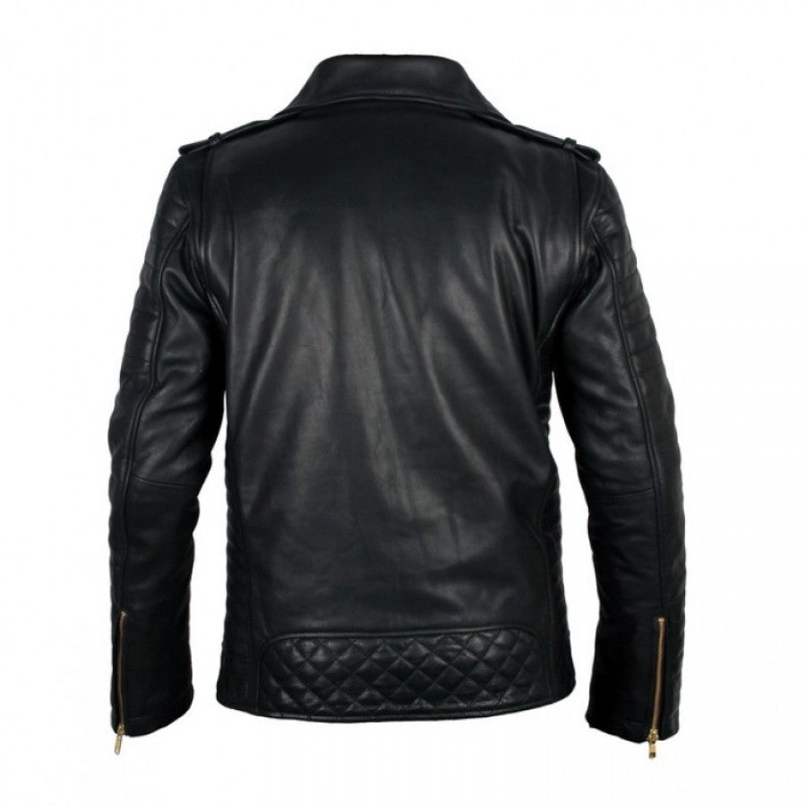 Black Biker Leather Jacket For Men