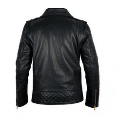 Classic Motorcycle Style Police Leather Jacket For Men