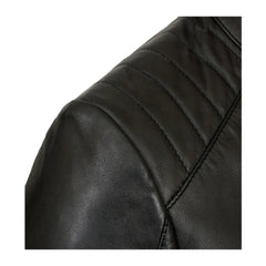 Women's Slim-fit Biker Black Sheepskin Leather Jacket