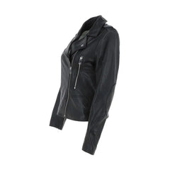 Women's Classic Black Leather Lambskin Biker Jacket