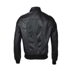 Men's Stylish Bomber Cross-Zipper Calfskin Leather Bomber