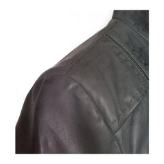 Women's Slim-fit Motorcycle Grey Sheepskin Leather Jacket