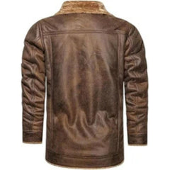 Men's American Military Pilot Brown Pure Sheepskin Leather Jacket