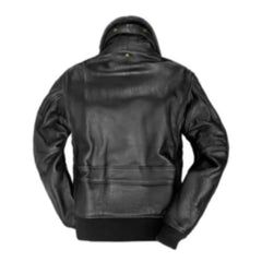Men's Aviator Edge-Style Black Bomber Pure Lambskin Leather Jacket