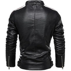 Men's Casual Eye-Catching Patched Stylish Cowhide Leather Jacket
