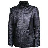 Men's Rugged-Stylish Outerwear Crinkle Black Lambskin Leather Jacket