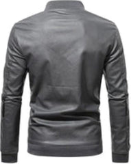 Men's Biker Black Slim-fit Genuine Sheepskin Leather Jacket