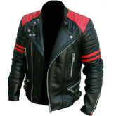 Men’s Brando Quilted Motorcycle Black Lambskin Leather Jacket