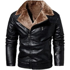 Men's Genuine Sheepskin Leather Sherpa-Lined jacket