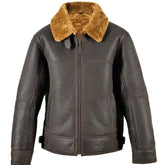 Men's Outerwear Bomber Brown Sheepskin Leather jacket