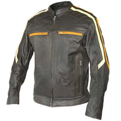 Men's Vintage Classic Café Racer Motorbike Cowhide Leather Jacket