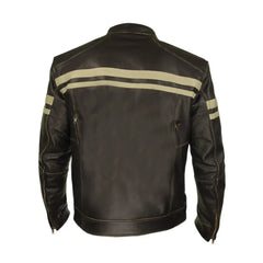 Men's Vintage Distressed Rough Cowhide Leather Jacket