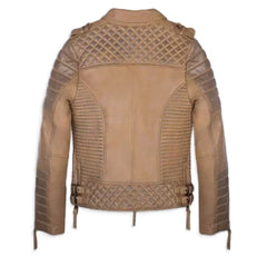 Unisex Casual Out-Fit Distressed Brown Real Lambskin Leather Jacket