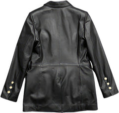 Women’s Black Genuine Sheepskin Motorcycle Belted Leather Coat