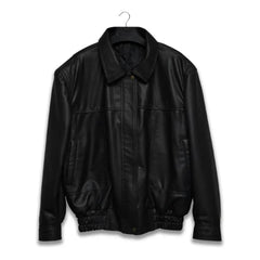 Women's 90's Vintage Black Leather Jacket