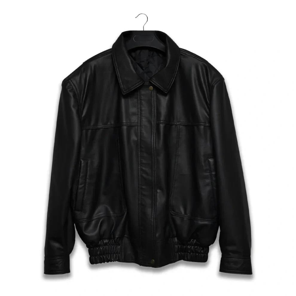 Black leather jacket vintage best sale