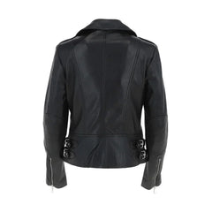 Women's Classic Black Leather Lambskin Biker Jacket